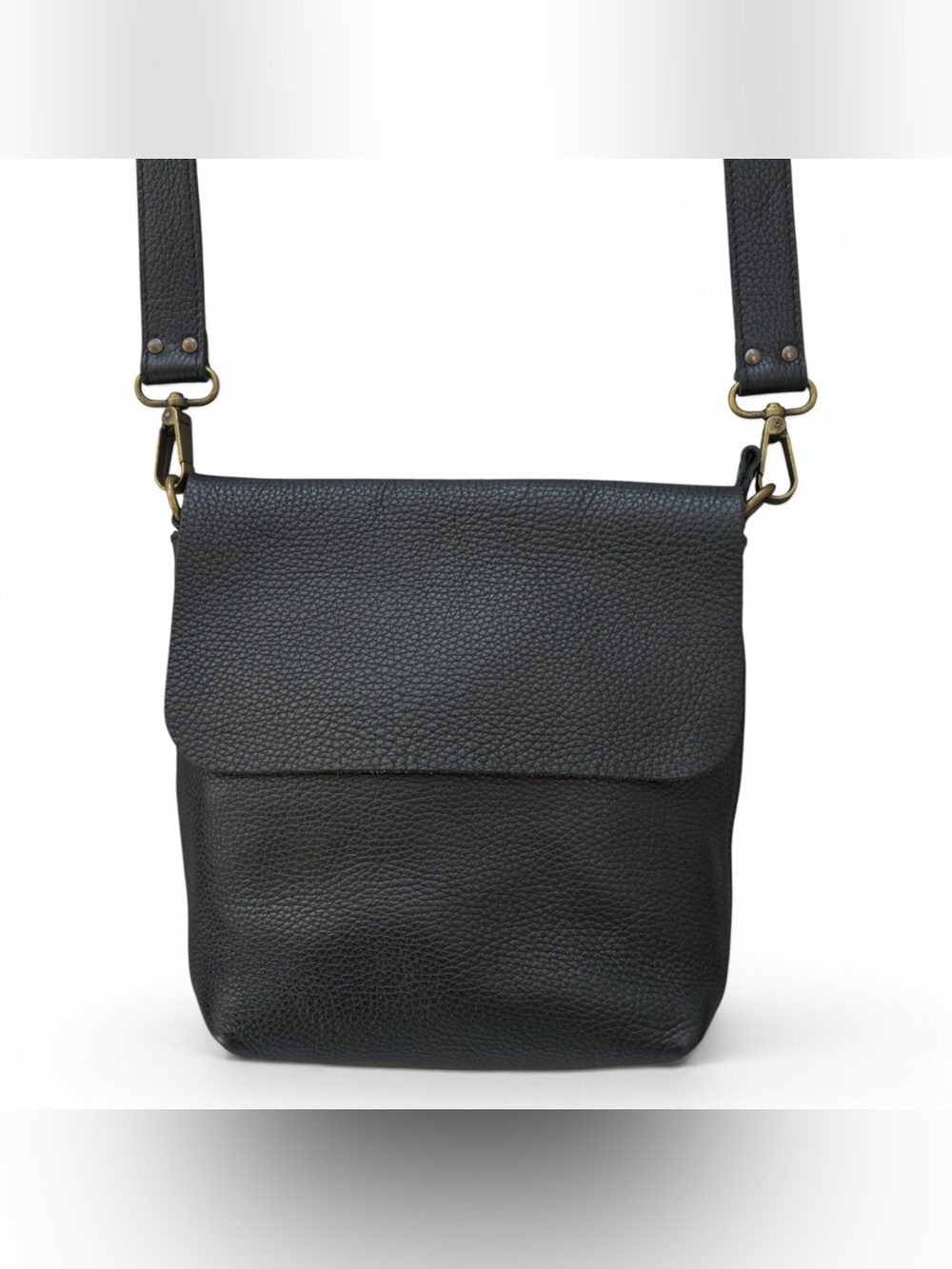 11600 Pebbled Leather Purse Handmade in Spain Crossbody Bag Black